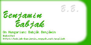 benjamin babjak business card