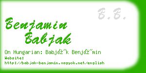 benjamin babjak business card